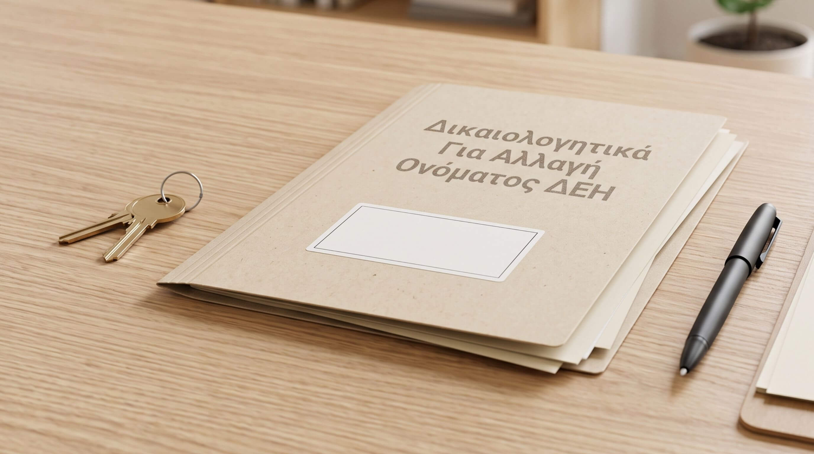 Φάκελος με δικαιολογητικά για αλλαγή ονόματος ΔΕΗ